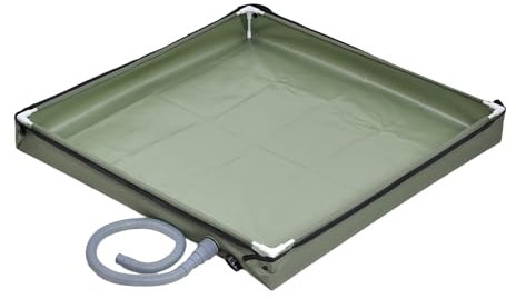 Faltbare Duschbasis, Duschzelt Plane Basis - Outdoor Fliessendes Duschkabinen Fundament Mit Ablauf | Zelt-Awannen-Unterbau Mit Abflussloch Für Indoor Haustier Badewanne, 80X80X10cm