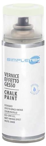 SIMPLETEK - Bomboletta Spray Vernice Effetto Gesso Ultra Opaco Verde salvia V404VS Vintage Retro Universale a Base d'Acqua (1 pezzo)