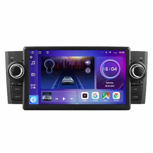 BOJONTN 7 Zoll Android 14 Touchscreen Bildschirm Autoradio 2 Din für FIAT Grande Punto Linea 2007-2012 mit Kabellosem Carplay Bluetooth GPS Navi Lenkradsteuerung Rückfahrkamera(F1 (2+32G))