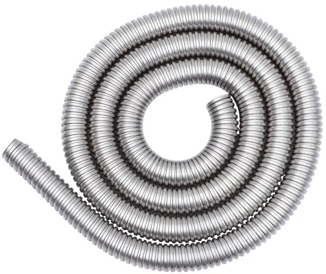 Gatuida Stainless Steel Cable Sleeve 300cm Flexible Metal Conduit Wire Cover Protector Hose for Petrochemical Railway Industry Outdoor Electric Underground Ducting