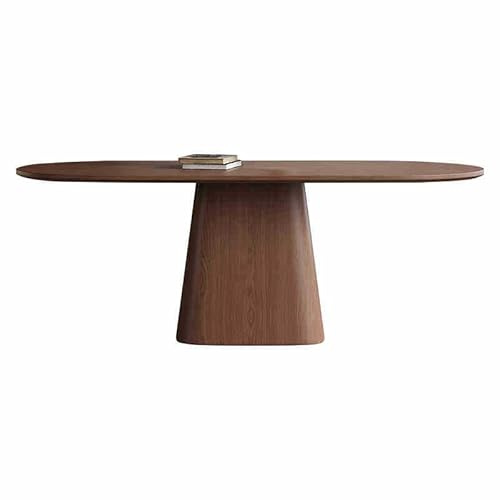 SFANIIX Esstisch Retro Esstisch Home Kleine Wohnung Oval Rechteckig Schwarz Nussbaum(160x80x75cm)