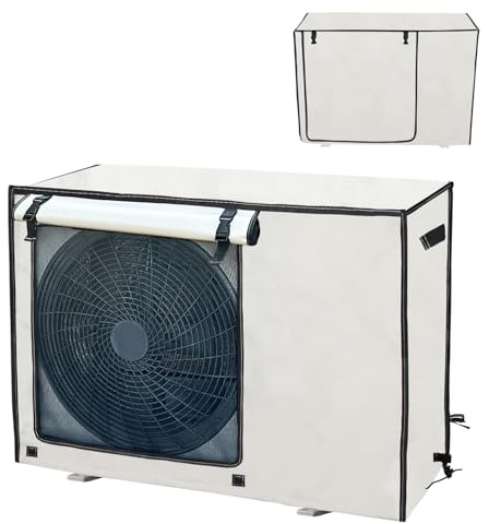 Sunsiou Klimaanlagenabdeckung Außen 100x43x80cm, Abdeckung für Klimaanlage mit Schnalle, Wasserdichtes Oxford 600D-Gewebe, Wetterfest, Staubdicht, UV- und Schneeschutz