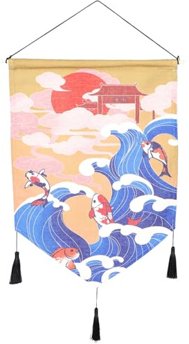 DECORNIJIA Japanischer Wandteppich als Banner Dekorativer Türvorhang für Wohnzimmer und Restaurants 100X160cm Saisonale und Festliche Dekoration Robustes Material