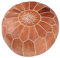 moroccan poufs Ottomane aus echtem Leder, handgefertigt, 53,3 x 53,3 x 35,6 cm, Hellbraun