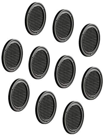 4 piezas - möbel-gitter REJILLAS VENTILACIÓN Rendondo REJILLA Marrón Para Muebles & Coche Caravana salidas Ø 60mm puerta de plástico - 10 Stück