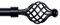 Black Curtain Poles for Eyelet Curtains Window & Door Extendable 91 cm to 168 cm Curtain Rod Metal Rail with Swirl Finials & Brackets Set (19/16 MM) – By Deco Essential
