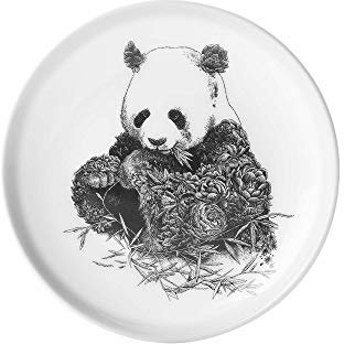 MAXWELL & WILLIAMS Marini Ferlazzo Assiette à dessert en porcelaine fine Motif panda géant Noir/blanc 20 cm