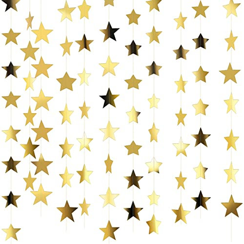 Patelai Papiergirlande mit goldenem Glitzer, zum Aufhängen, Dekoration für Hochzeit, Geburtstag, Weihnachten, Festival, Party (Satz von A, Gold)