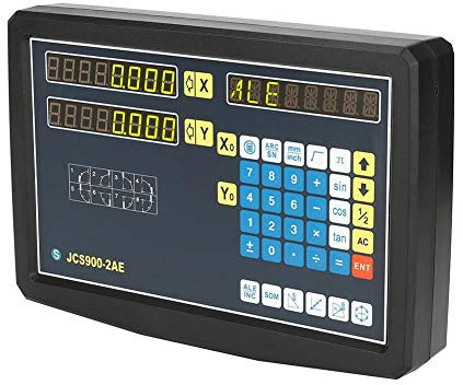 Eboxer 2-Achsen-Digitalanzeige DRO mit Zubehör, Messgerät für Fräsmaschine, Drehmaschine, Drahtschneiden und andere Werkzeugmaschinen (110-240V), Metall