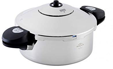 Kuhn Rikon Pressure Cooker Duromatic Inox 3.5L/20cm Food Steamer with Side Grips. Multi Cooker Hotpot with Auto Lock Lid. Stainless Steel Pot. Instant Cook Pot – 10 Year Kuhn Rikon Cookware Guarantee