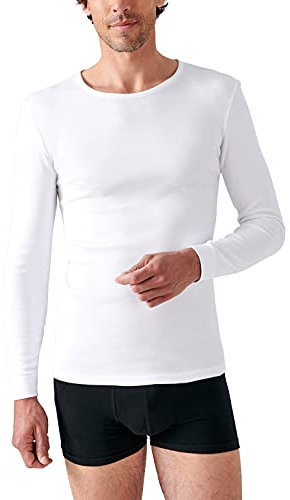Damart - T-Shirt Thermolactyl Manches Longues Maille Interlock Homme Blanc Taille L (102-109)