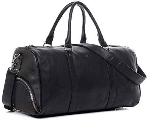 BACCINI große Reisetasche mit separatem Schuh-Fach echt Leder - Weekender Florian - Sporttasche Handgepäck mit Schultergurt - Ledertasche Herren und Damen schwarz handgefertigt