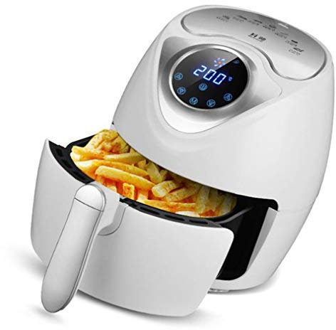 Freidora De Aire Halógena, Freidora De Aire De Vidrio Freidora De Aire Blanco Horno Portátil 3.5L Freidora De Aire Caliente Sin Aceite Con Bandeja Para Hornear Accesorios Incluidos (1300W) ,Blanco