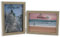 Smiling Art Bilderrahmen für 2 Fotos aus MDF Holz mit Glasscheibe, klappbarer Bilderrahmen, Doppelrahmen in Querformat und Hochformat (Weiß+Beige, 2x13x18 cm)