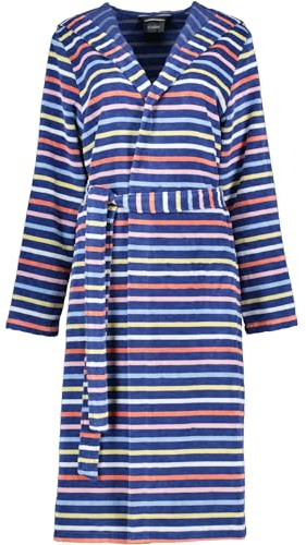 Cawö Home Bademäntel Damen Kapuze Streifen 3344 blau-multicolor - 12 M