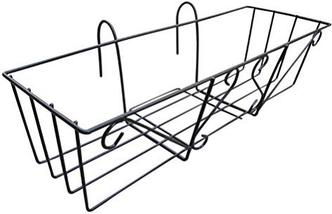 Cabilock Jardinière Suspendue en Fer Support De Pot De Fleur Jardinières De Clôture en Métal Fleur De Balcon Jardinières Suspendues Balcon Porte-jardinière Suspension en Fer Forgé Mural