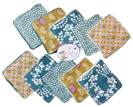 Lot de 10 lingettes démaquillantes lavable bambou - Handmade - zéro déchet (B)
