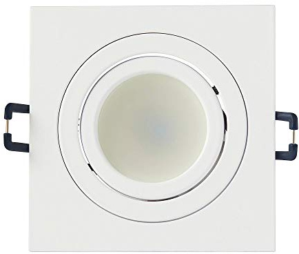 LED Einbaustrahler Weiß eckig 5 Watt kaltweiß 12V MR16 - Einbauleuchte schwenkbar aus Aluminium - 75-85mm Bohrloch 92x92mm Einbau-Spot Decken-Strahler