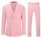 YOUTHUP Abito da Uomo 2 Pezzi Completo Doppio Petto Formale Slim Fit Tuta Peak Lapel Giacca e Pantaloni Rosa, XXL
