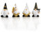 Logbuch-Verlag 4 lustige Wichtel Figuren 4 cm schwarz Gold weiß Weihnachtsmann Weihnachtswichtel Dekofigur klein