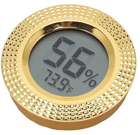 Asixxsix Insert Digital Hygrometer, hohe Genauigkeit Runde elektronische Temperatur Luftfeuchtigkeit Meter LCD-Display Hygrometer Thermometer für Zigarren-Boxen, Lagerung Schränke