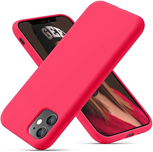OitiYaa Silicone Case Compatible with iPhone 11 Case 6.1 Inch, Soft Ultra Slim Protective Shockproof Liquid Silicone Phone Case with Anti-Scratch Microfiber Lining,Hot Pink