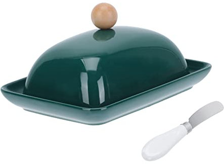 Cabilock Butterbehälter Mit Deckel Aus Keramik Servierplatte Für Speisen Und Gebäck Langlebiges Aufbewahrungstablett Für Küche Und Party