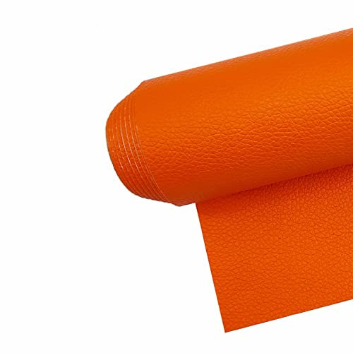 Surriba Kunstleder Reparaturset, Lederflicken Selbstklebend für Auto Ledersitz Motorrad Sofa Bürostühle DIY-Basteleien Federtasche Aufgearbeitete Möbel 60 * 120cm Orange