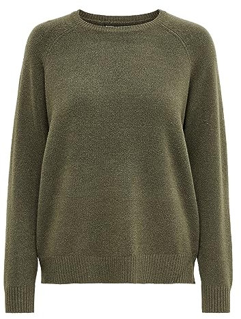 ONLY Damen ONLLESLY Kings L/S Pullover KNT NOO 15170427, Kalamata/Melange, M