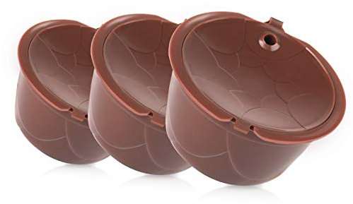 Karlak Lot de 3 capsules de café réutilisables compatibles avec filtres à café rechargeables Dolce Gusto avec brosse cadeau pour amoureux de la poitrine