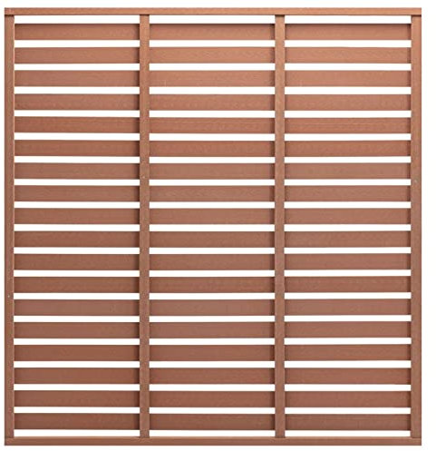 ARKEM Zaunplatte WPC 180x180 cm Braun Trennwand Holz Kunststoff Verbundstoff Rostfrei Terrassenzaun Panel für Außenbereich