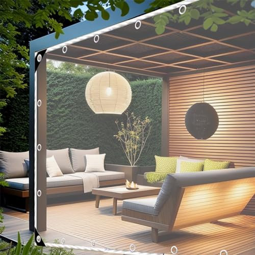 Wetterbeständiger Vorhang Aus PVC-Vinylpaneelen Für Den Außenbereich Durchsichtiger Flächenvorhang Außenvorhang Terrassenüberdachung Extra Breite Durchsichtige Planenpaneele Windschutz ( Size : 3x3m(9