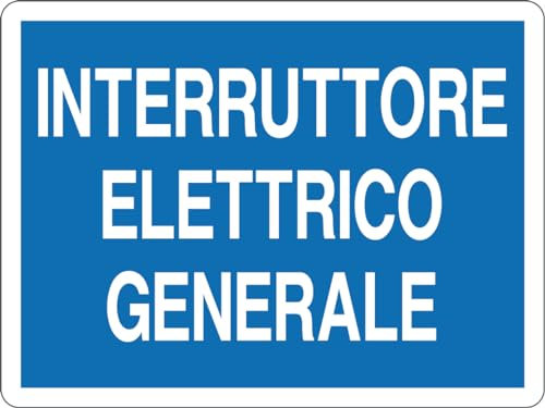 GLOBAL CARTELLO SEGNALETICO - INTERRUTTORE ELETTRICO GENERALE - Adesivo Extra Resistente, Pannello in Forex, Pannello In Alluminio (20x31 cm, Adesivo)