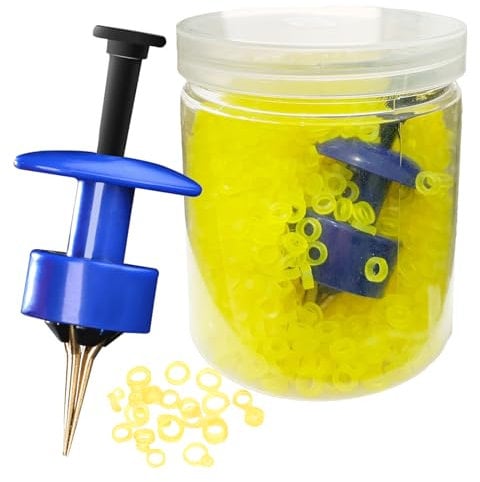 NewShot Pellet Bait Bander & 3000 Bands for Carp Coarse Fishing Bands - Ideal For Particle Baits (3000 x Bands & Bander(2 * 4mm))