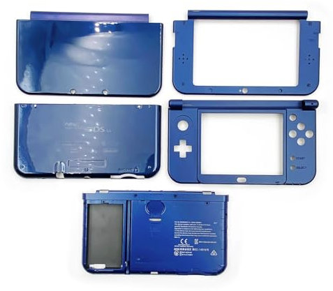 Blue Color New 3DSLL Extra Housing Case Shells Cover Plates Set Replacement, for New3DS New 3DS XL LL 3DSXL 3DSXL New3DSXL Consoles, JP Edition Outer Enclosure Top/Bottom 5 Face Faceplate