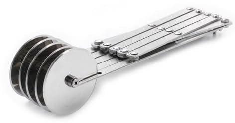 Xiciki Tagliapasta a 5 ruote, tagliapasta per pizza, per torte, pizza e pasticcini, regolabile da 1,2 a 12,2 cm