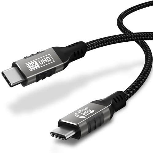 ziwodiv USB4 Kabel mit Thunderbolt 4 Kabel 2M, 40Gbps Datenkabel, PD3.1 240W Ladekabel, 8K@60Hz 4K@144Hz HDR Videokabel, für iPhone 16/15, Macbook, iPad Pro, Dock, SSD, Display, Laptops, Hub