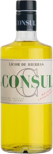 Licor de Hierbas El Consul - Tradición Gallega en Cada Sorbo, Destilado Suave con Hierbas Botánicas Maceradas, Ideal para Sobremesa y Digestivo - Servir en Copa Fría o con Hielo, 100% Galicia.
