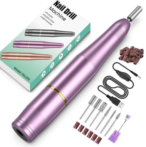 Electric Nail File, Professional Nail Drill Machine for Gel Nails, 20000RPM Adjustable Speed, Electric Nail Drill E File for Nail, Portable Manicure Pedicure Set for Women Girls Mum Nail Care Gifts