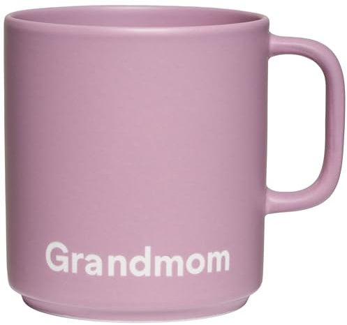 Design Letters Kaffeebecher mit Henkel Grandmom | Geschenk für Oma | Oma Tasse | Porzellan Kaffeetasse | Tasse mit Spruch | Cappuccino Tassen | Teetasse 250 Ml