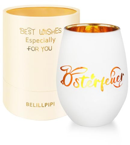 Belillpipi Windlicht Ostern Geschenke für Frauen, Ostergeschenk mit Geschenkbox, Ostergeschenke für Oma Freundin Kollegen, Geschenkidee zu Ostern, Teelichthalter Geschenke zu Ostern