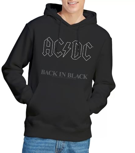 AC/DC Unisex Acdc Back in Black Hoodie Hooded Sweatshirt