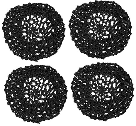 Veemoon 4 Stück Netz Haarnetz Für Damen Gehäkeltes Atmungsaktives Haarnetz Leichtes Schwarzes Häkel Netz Haarschutz Beim Schlafen Verstaubar Für Reisen