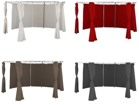 Mojawo Hochwertige Seitenteile für Pavillon rund ? 3,5m Gartenpavillon Seitenwand Wasserdicht Farbwahl Partyzelt, Farben:Beige