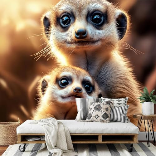 Papier Peint Panoramique 3D, Forêt Animaux, Matériel de Soie, ‎150x105cm (L×H) Tapisserie Panoramique, Pour Salon Chambre Décoration Murale Mignon Personnalisé Murale