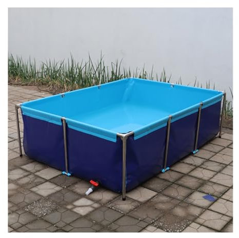 Generico Grande Piscina Rettangolare Fuori Terra in Tela con laghetto per Pesci - Serbatoio d'Acqua Esterno Pieghevole Ispessito per irrigazione e stoccaggio (1,5 m x 1 m x 0,8 m)