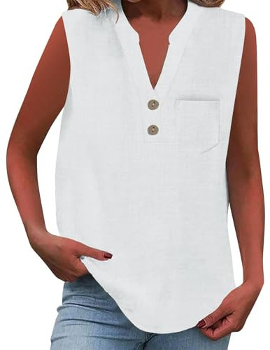 Cocila Camisa informal de mujer con botones sueltos, cuello y mangas color liso Camiseta Encaje Blusas De Tirantes Body Mujer Elegante Plus Size Cami Tops Rockera Sexy Womens Tunic Uk Talla