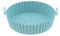 BODOBTF 17.5cm AirFryer Reusable Pot Silicone Easy to Clean Oven Baking Tray Ninja Round Liner Pizza Plate Grill Pan Mat Air Fryer Accessories(Blue-17.5cm)