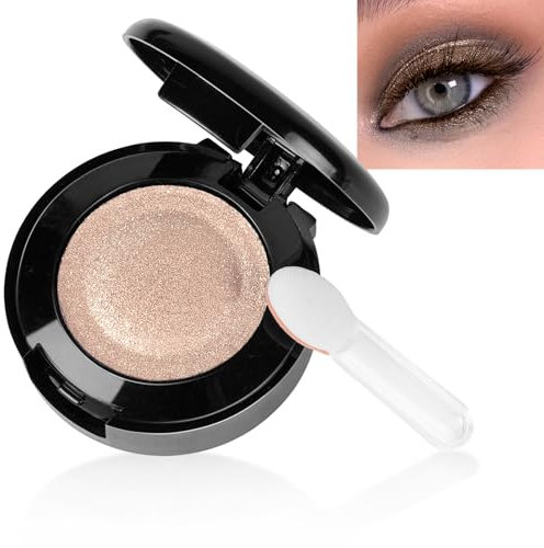 LOPHE Lidschatten, Eyeshadow Highlighter, Glitzer Eye Shadow Schimmernder Lidschatten Wasserfest, Langlebig, Hochpigmentiert, Feine Textur, 6-Hellbraun