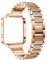 MOTHNUR Chic Metall Armband Für Damen Verstellbare Ersatzband Mit Strass Kompatibel Mit Fitbit Blaze Hr Und Watch Elegantem Roségold